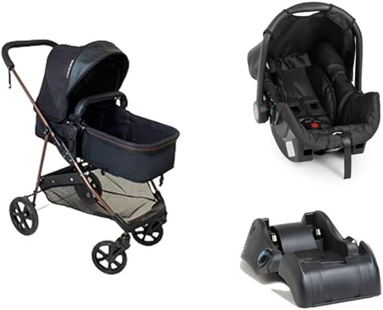 Carrinho de Bebe Infantil Berço Passeio Moises Reversível Bebê Conforto Base Auto Napoli