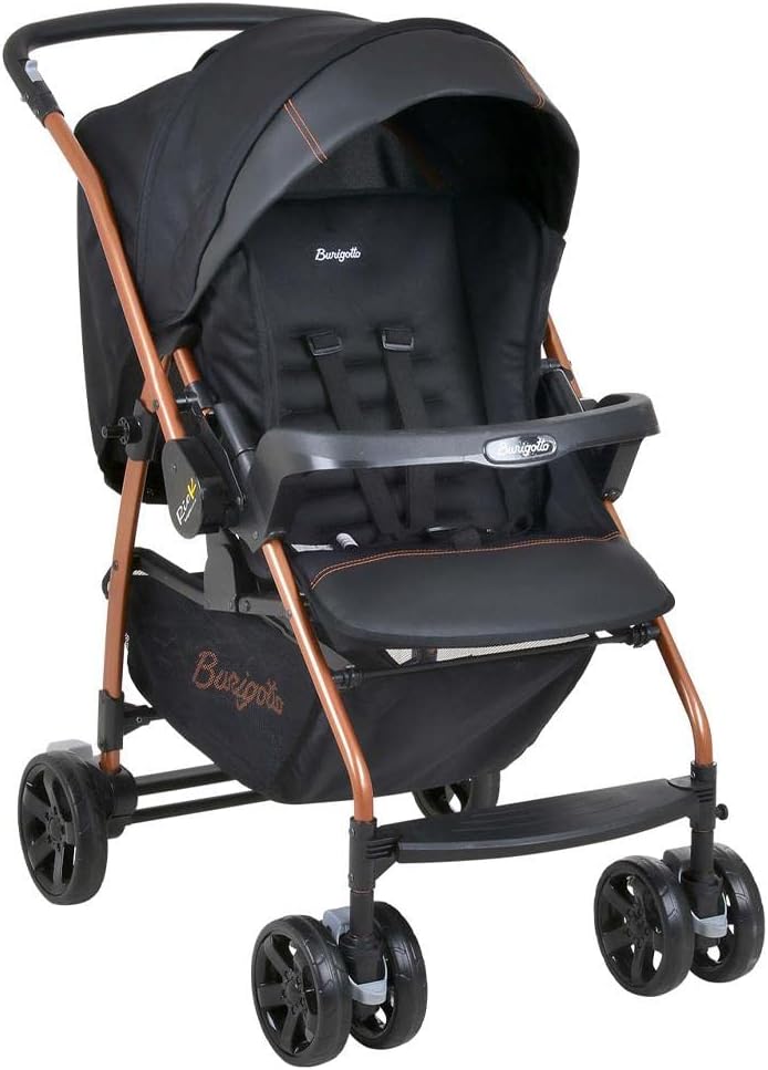 Carrinho de Bebê com Bebê Conforto Rio K, Preto e Cobre - Imagem 3