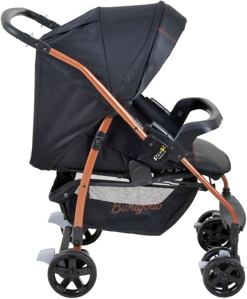 Carrinho de Bebê com Bebê Conforto Rio K, Preto e Cobre - Imagem 4